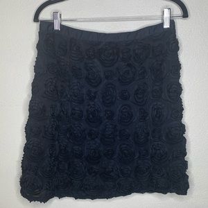 Willi Smith Black Rose Skirt